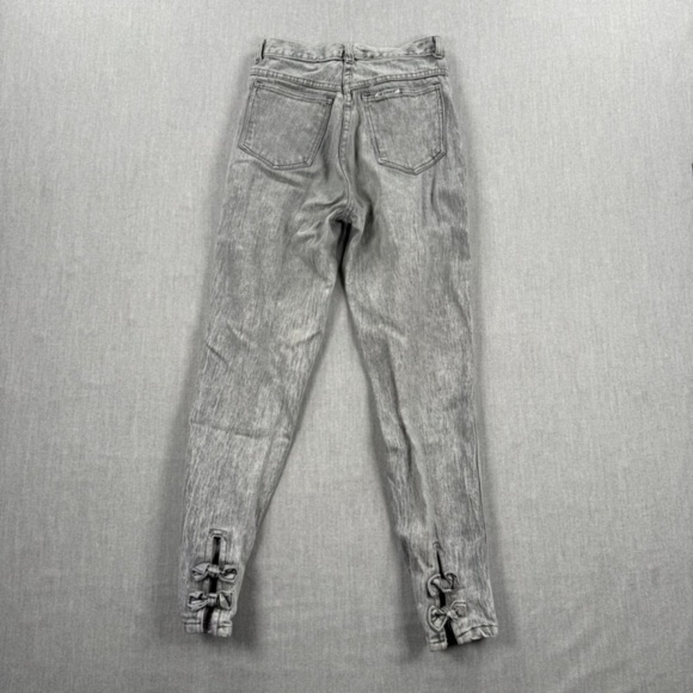Pure Jeanswear Vintage Grey Acid Wash Bow‎ Ankle Tapered Jeans Womens Size 9